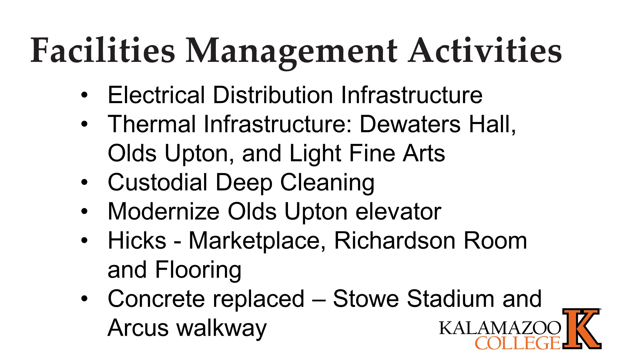 All Campus Gathering Fall 2024 Human Resources Kalamazoo College