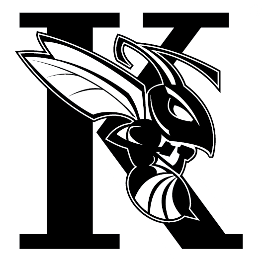 Black and White K with the athletics Hornet